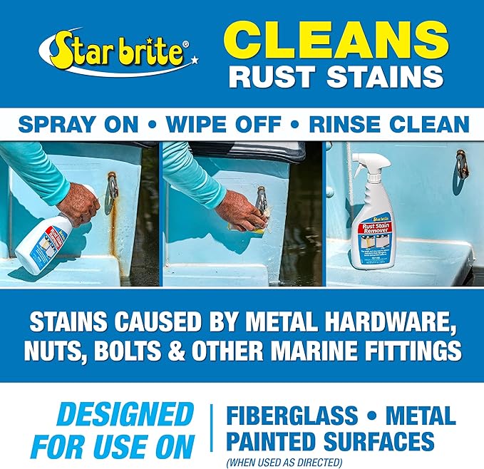Star brite Rust Stain Remover - Easily Clean Corrosion Stains Off Fiberglass, Vinyl, Metal & Painted Surfaces, 128 oz - 1 Gallon