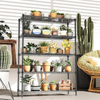 48" W Storage Shelves 1875LBS Metal Shelving, 5-Tier Adjustable Wire Shelving Unit with Liners, Heavy Duty Garage Shelving Steel Rack for Commercial Pantry, 48" W x 18" D x 72" H, Black