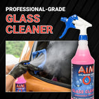 AIM Chemicals Ammoniated Glass Cleaner Concentrate - Streak-Free Shine for Windows, Cars, Homes, Offices - Dilutes 10:1 - Removes Dirt, Grime, Fingerprints - Ideal for Glass Spray Bottles - Gal