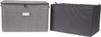 Covermates Keepsakes - Adjustable Zip-Top Storage Box - Configurable FlexGrid Compartments - Heavy Duty Polyester- Reinforced Handles - Stackable Design - Indoor Storage, Grey Heather