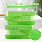 Cellulose Sponges, Large Size 4" x 6" x 1" - Heavy Duty Scrub Kitchen Sponge, Clean Tough Messes Without Scratching Kitchen Cleaning Pads, Pop Up Eco DIY (6 Pack), Green