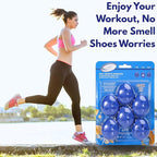 Air Jungles Shoe Deodorizer Balls 12 Ct, Ocean Scent, Odor Remover Balls for Sneakers, Gym Bags, Lockers, Closets, Hampers, and Drawers, Essential Oil Provides Natural Freshness
