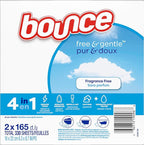 Bounce Free And Gentle Dryer Sheets For Sensitive Skin, Hypoallergenic, Free Of Dyes And Perfumes, Unscented, 330 Count
