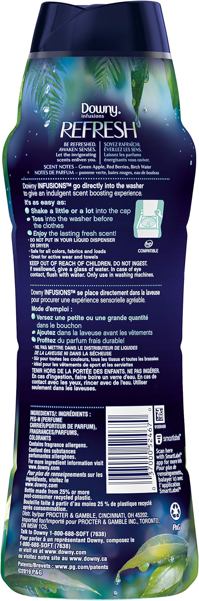 Downy Infusions Laundry Scent Booster Beads for Washer, Refresh, Birch Water & Botanicals, 20.1 oz