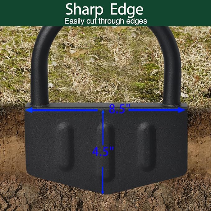 Edger Lawn Tool, Manual Grass Edger Tool Wide Footplate Long Handle 39 inch, Steel Hand Border Half Moon Edger Shovel for Landscaping, Yard, Garden, Sidewalk, Burying Cable