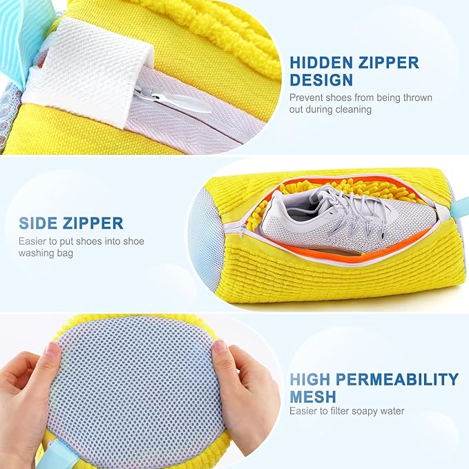 Shoe Washing Machine Bag,Shoe Laundry Bags for Sneakers, Reusable Shoe Cleaning Bag for All Shoe Sizes
