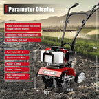 2HP Garden Tiller Cultivator 52CC 2 Stroke Gasoline Engine Mini Tiller Cultivator Rotary Hoe Rototiller Garden Yard Soil Tilling Machine