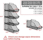 8-Pack Can Organizer for Pantry, Stackable Cabinet Food Shelves for Fridge, Wire Cupboard Storage, Holds up to 72 Beers,Small Metal Bin for Drink Beverage Egg Gillas, Rack for Kitchen Countertops RV