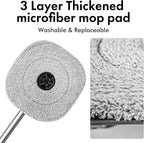 Spin Mop and Bucket Set with Separate Dirty and Clean Water,360° Spin Mop and Bucket System with Widening Foldable Handle,4 Replaceable Mop Pads,Square Mop for Floor Hardwood Tile Marble Wall Cleaning