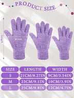 Patelai 3 Pairs Microfiber Plant Dusting Gloves Leaf Cleaning Gloves for Indoor Plants, Blinds, Furniture, House (Reddish Violet,Blue,Purple,Large)