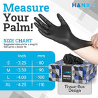 Hand-E Touch Black Nitrile Disposable Latex Free & Powder Free Gloves - 200 Count, Medium - BBQ, Tattoo, Hair Dye, Cooking & Mechanic Gloves