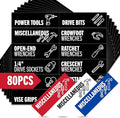 Toolbox Organization Magnetic Labels-80 Large Tool Chest Organizer Labels-Strong Magnets-Fits All Brands of Steel Tool Box Drawers(Black 3.125x1.0 in)