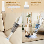 Handheld Vacuum Cordless, 16000Pa 160W Car Vacuum Cleaner with LED Screen,30Min Powerful Hand Held Vacuum Cleaner Portable Cordless Lightweight LED Light Fast Charge Multi-Nozzles for Home Car Office