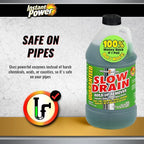 Instant Power Slow Drain Build Up Remover – Prevents Clogs, Ends Slow Drains for Sinks,Tubs, Showers, Toilets, Disposals, RVs, 2 Liters (Pack of 2)