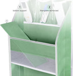 Univivi 6-Shelf Over Door Hanging Organizer Fabric Baby Door Storage with 5 Large Pockets and 3 Small PVC Pockets Wall Mount Hanging Storage Organizers for Baby Essential (Green)