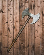 Viking store Viking Axe Double Sided Axe Hatchet Medieval Viking Double-Edged Ax Norse Style Ax Replica with Wooden Handle Nordic Dual Blade for Cosplay, Display & Collectors