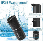 2Pack Automatic Soap Dispenser Touchless Foaming Soap Dispenser USB Rechargeable Dispenser Electric Wall Mounted Dispenser Pump for Bathroom Kitchen Dish Soap(Black)