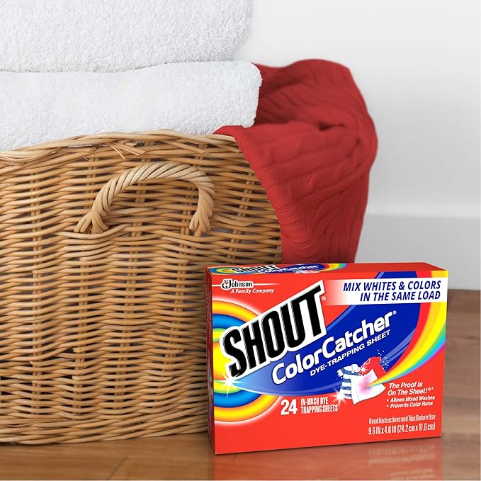 Shout Color Catcher Sheets for Laundry, Allow Mixed Washes, Prevent Color Runs and Maintain Original Clothing, 24 Count - Pack of 1