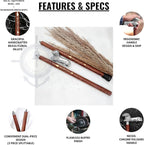 Deluxe Walking Sticks | Rosewood Crafted Cane with Solid Brass Chrome Decorative Bars | Nagina International