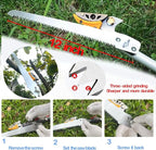 4.6-10ft Extendable Tree Pruner,Telescopic Tree Trimmer Pole Saw, Branch Cutter,Upgrade Steel Saw blade,Fruit Picker and Pruning Shears Gardening,Lightweight & Portable Lopper with a Fruit Mesh Bag