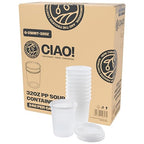CIAO! 32OZ PP Injection Molded Soup-Deli Container with LLDPE Lid, Microwavable and BPA Free (240/240 combo pack)