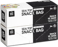 24/7 Bags- Snack Zip Storage Bags, 180 Count, Single Zipper Seal, Easy Grip Open Tabs, Write-On Space, BPA-Free & Heavy Duty, Microwave Safe, Non-StandUp