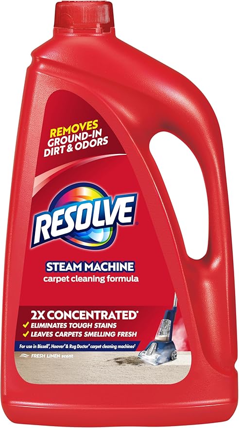 Resolve Professional Steam Carpet Cleaner Solution Shampoo, 96oz, 2X Concentrate, Safe for Bissell, Hoover & Rug Doctor, Carpet Cleaner, Carpet Cleaner Solution (Pack of 1)