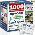 1000 Count Lens Wipes for Eyeglasses – Pre-Moistened, Individually Wrapped Eyeglass Cleaning Wipes – Scratch-Free, Streak-Free Glasses Cleaner Wipes for Sunglasses & Camera Lens – Bulk Pack