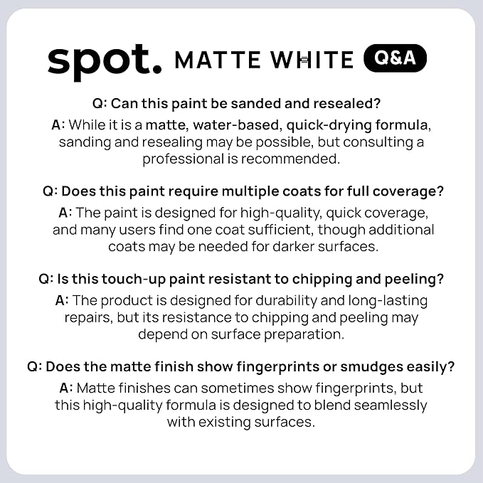 spot. Touch-Up Paint | Matte Finish for Cabinets, Walls, Doors & Furniture | Multi-Tone White Repair Kit | Quick-Dry, Self-Priming, Low-Odor, Eco-Friendly | No-Sanding or Primer Needed | 3 Pack