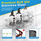 5-Pack Rustproof Stainless Steel Shower Caddy – No Drill Adhesive Bathroom Organizer with Large Capacity, Spacious Shower Shelves for Inside Shower, Kitchen & Home Decor Storage-XL Size