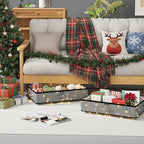 Under Bed Storage with Wheels, No Assemble Required 5.5 inches height grey under bed storage bins,Low Profile Rolling Underbed Shoe Storage containers，dorm underbed storage drawers