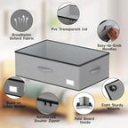 Under Bed Storage with Wheels, No Assemble Required 12 inches height Under Bed Storage bins,Large capacity Rolling Underbed Shoe Storage containers，dorm underbed storage drawers