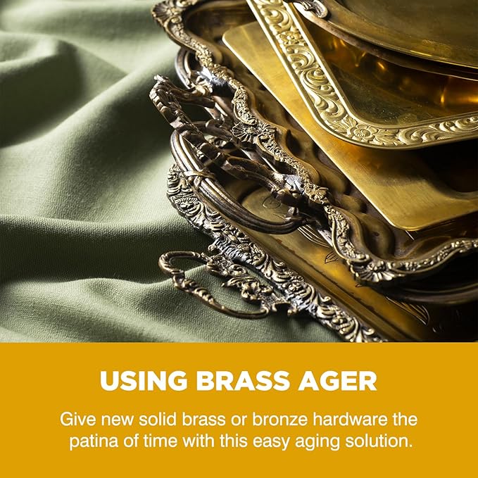 Brass Patina Solution - Brass Black Metal Finish to Blacken, Copper, Bronze Parts - Black Patina for Brass - 3.5 OZ