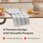 Zeppoli Classic Kitchen Towels - 6 Pack 100% Natural Cotton Towel Set, Reusable Wash Cloths, Absorbent Dish Towels, Machine Washable Hand Towels, Kitchen Essentials, 20” x 28” - Pastel VAR