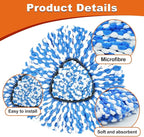 2 Microfiber Mop Head Refills and 2 Chenille Mop Pads,1 Upgrade Scrub Brush 1 Spin Mop Base for O Cedar RinseClean 2 Tank Spin Mop System,Spin Microfiber Mop Refills for Cleaning All Floors