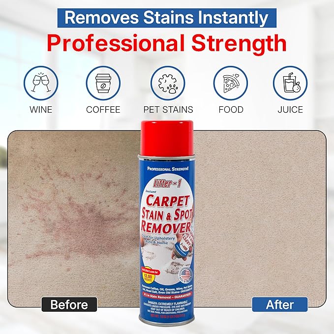 Carpet Spot Remover, Stain and Red wine Remover and Spot Treatment for Oil, Grease, Urine, Cleaning Performance for Rugs, Upholstery, Fabrics (18 Fl Oz (Pack of 1))