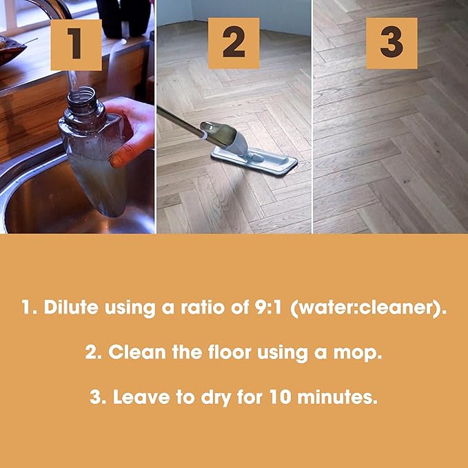 Furniture Clinic Vinyl Floor Cleaner | Dilutes to 170 FL Oz | Easy and Safe Application | Quick-Drying with Lavender Aroma | 17oz / 500ml