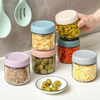 NETANY 6-pack 10oz Glass jars with Airtight Lids, Overnight Oats Containers with Lids, Wide mouth Mason Salad jars, Glass Food Storage Containers for Snacks Yogurt Spice Sugar