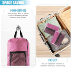 Laundry Bag Backpack, Extra Large Travel Laundry Bag with Mesh Pocket & Adjustable Shoulder Straps,Dirty Clothes Travel Bag for College Students Dorm,Apartment(Pink)