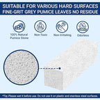 2 Pack Pumice Stone for Toilet Cleaning, Extra Long Handle for Removing Bowl Ring, Pool, Bathroom, Toilet Brush (White)
