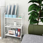 HDANI 3 Tier Rolling Cart Shelves,Heavy Duty Multifunctional Metal Frame-Supports 22 Lbs Per Tier,Rolling Cart with 2 Lockable Wheels for Home, Office,Kitchen,Bathroom,Bedroom(White)…