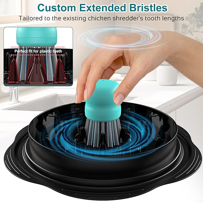 Mini Dish Brush for Cleaning Chicken Shredder, Palm Brush Dish Scrubber with Ergonomic Grip, Kitchen Brush for Washing Dishes, Pans, Pots, Sink (4, Mint Green)