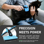 Maxpower Planet Pet Grooming Brush - Double Sided Shedding and Dematting Undercoat Rake Comb for Dogs and Cats,Extra Wide (C2 - Brush & Comb, Large)