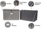 Covermates Keepsakes - Adjustable Zip-Top Storage Box - Configurable FlexGrid Compartments - Heavy Duty Polyester- Reinforced Handles - Stackable Design - Indoor Storage, Grey Heather