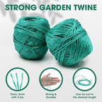 Polypropylene Twine - 5/64" Thick, 164 Feet Long for Bundling, Packaging, Gardening and More, Green
