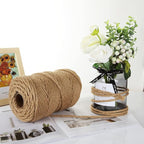 328ft Jute Twine 6mm 4-Ply Natural Thick Jute Rope 1/4' Heavy Duty Hemp for Cat Scratch Post, DIY Art Craft, Gardening, Home Decorating, Gift Wrapping