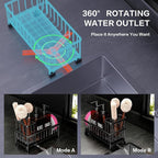 Cisily Dish Soap Dispenser, 12 fl oz Dual Kitchen Soap Dispensers with Sponge Holder, Plastic Pump Amber Glass Bottle Kitchen Soap Dispenser Set, Modern Hand and Dish Soap Bottle Set Removable