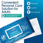 Inspire Adult Wet Wipes, Wash Cloths | Adult Wipes for Incontinence & Cleansing for Elderly, 8"x12" (50 Count (Pack of 1))