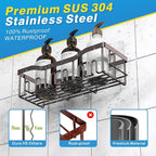 5-Pack Rustproof Stainless Steel Shower Caddy – No Drill Adhesive Bathroom Organizer with Large Capacity, Spacious Shower Shelves for Inside Shower, Kitchen & Home Decor Storage-XL Size