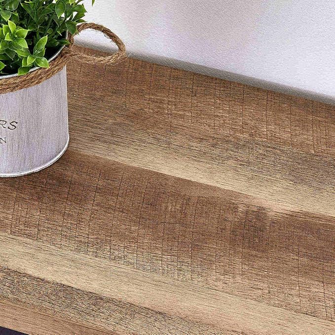 FATORRI 8 Cube Storage Organizer Bookshelf, Rustic Wood Cubby Bookcase, Industrial Horizontal Long Shelf for Living Room (Rustic Oak, 62 Inch)